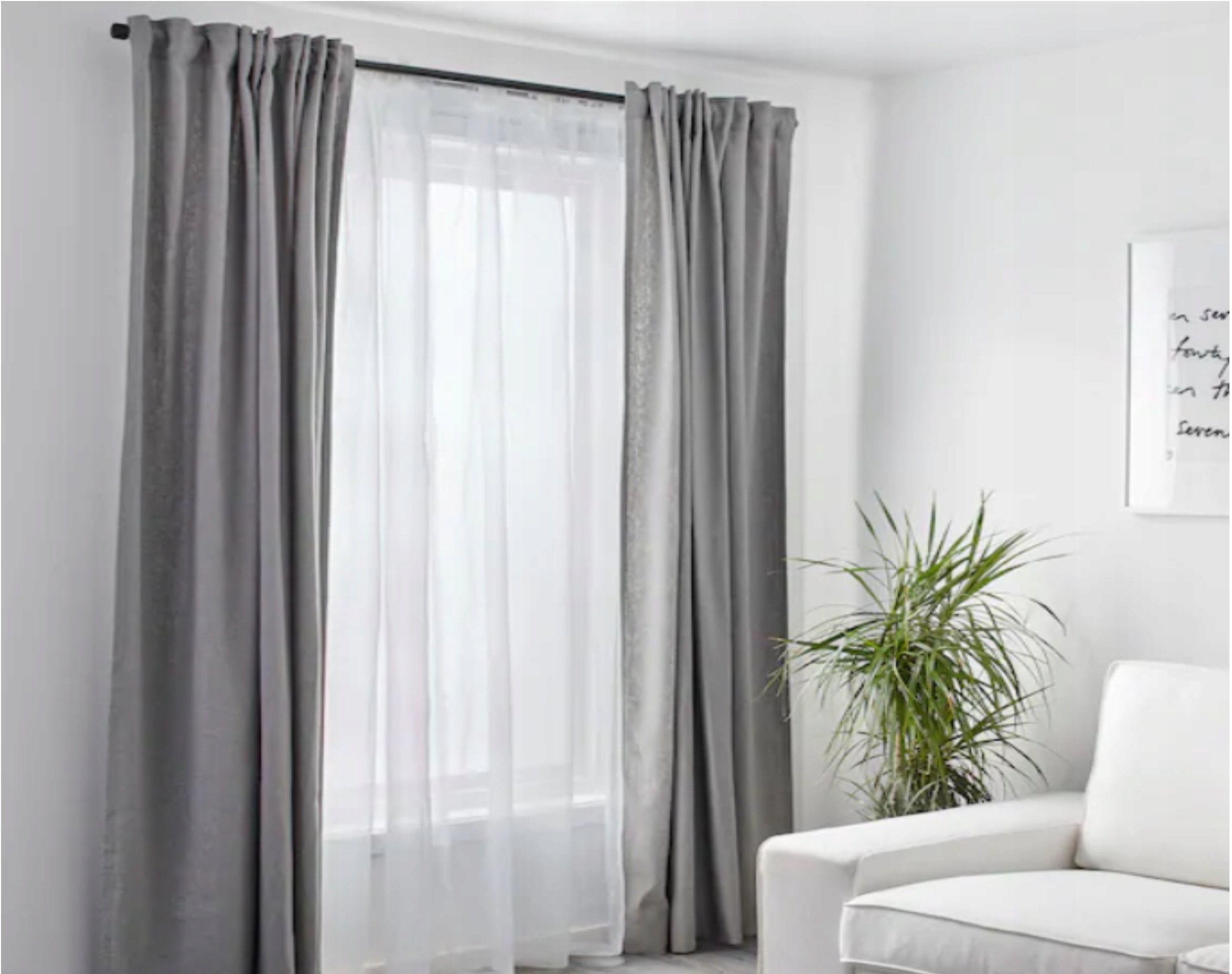 

Ikea Teresia firanki białe 145x300 2 szt. firany
