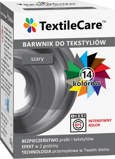

TextileCare Barwnik Farba 600g Ubrań Tkanin Szary