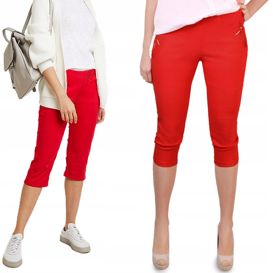 

Spodnie Rybaczki duże jeans Spodenki czerwon 46-48