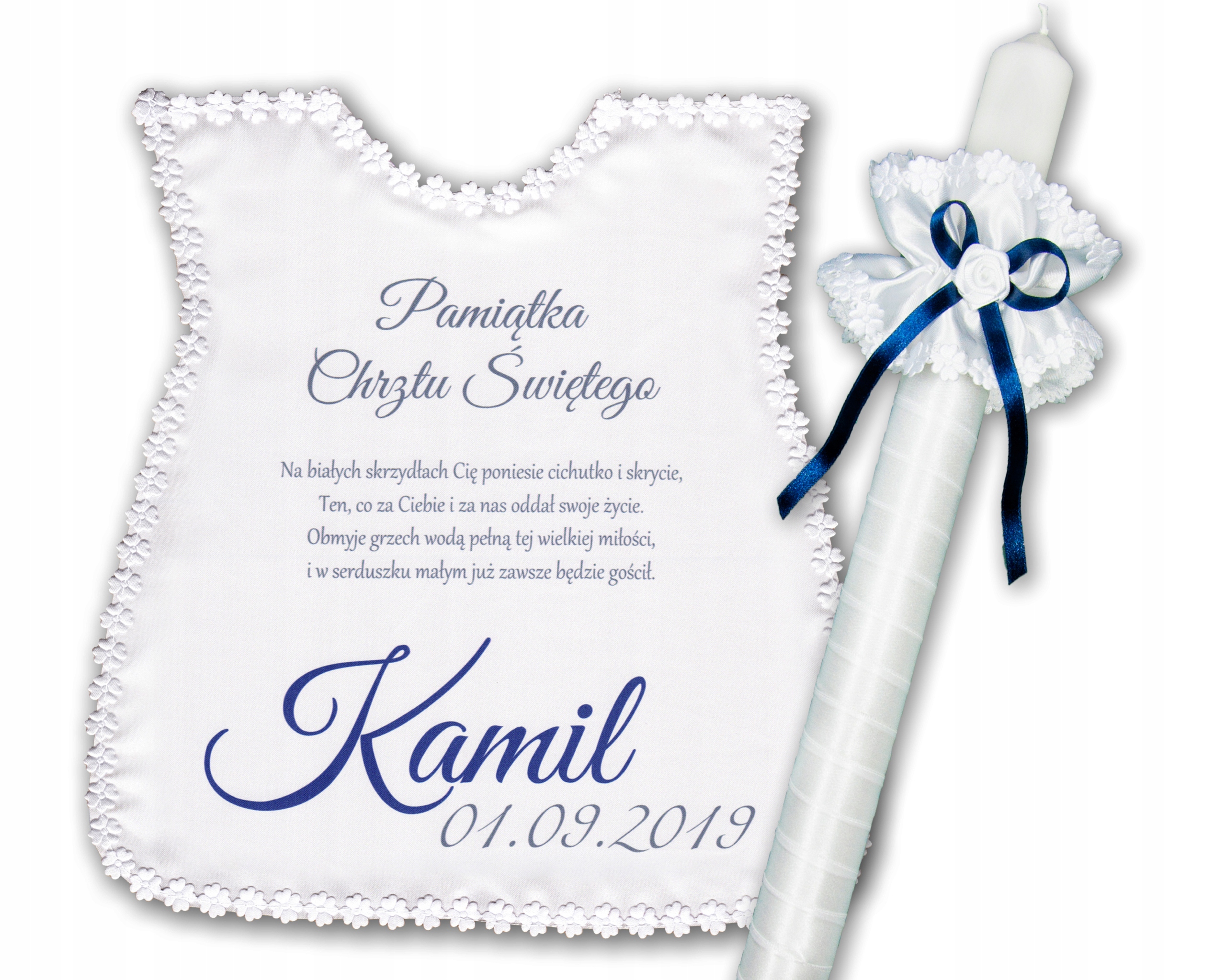 

Świeca i Szatka na chrzest Imię Data do chrztu