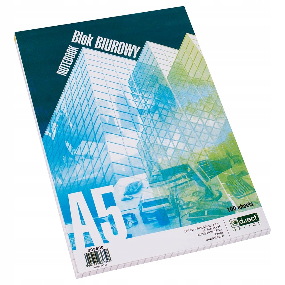 BLOK BIUROWY NOTATNIK D.RECT KRATKA A5 100arkuszy