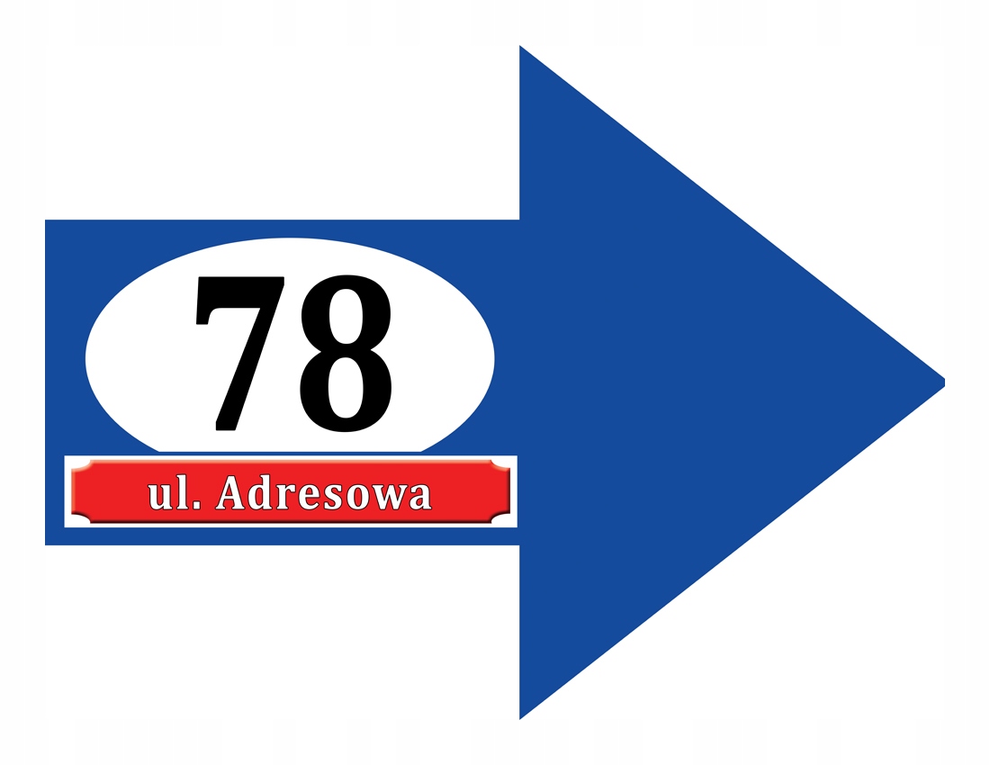 

Tabliczka Strzałka Adres Numer Dom Skrzynka Listy