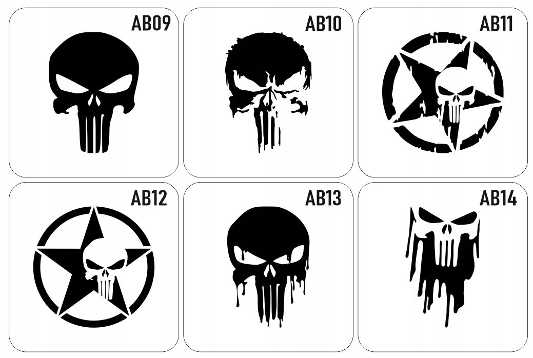 Naklejka PUNISHER czaszka skull czacha 12 cm AB10 Producent Inny