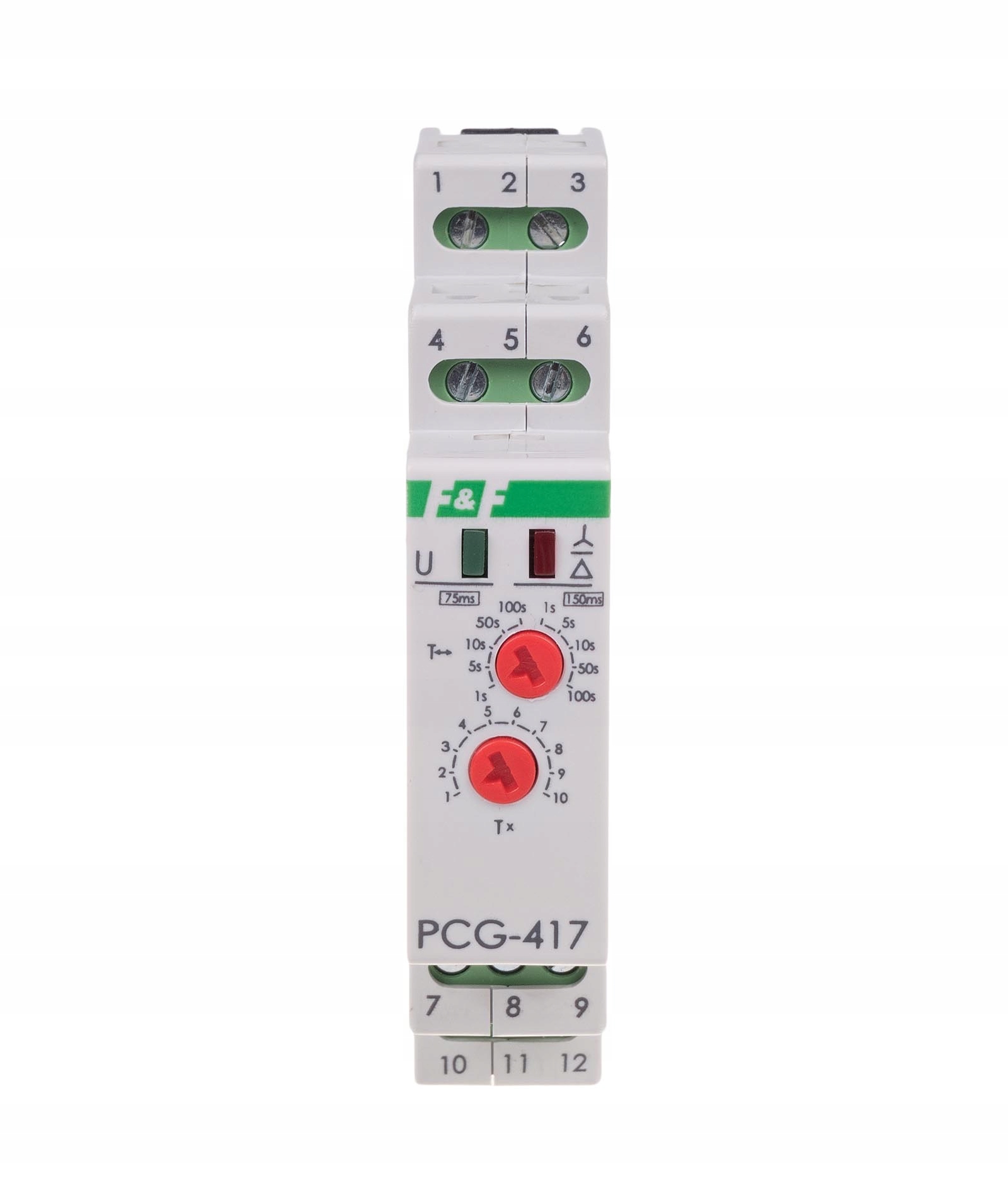 Relé hvězda-trojúhelník 2Z 8A 1-1000sek 230VAC, 24VAC/DC PCG-417DUO F&f