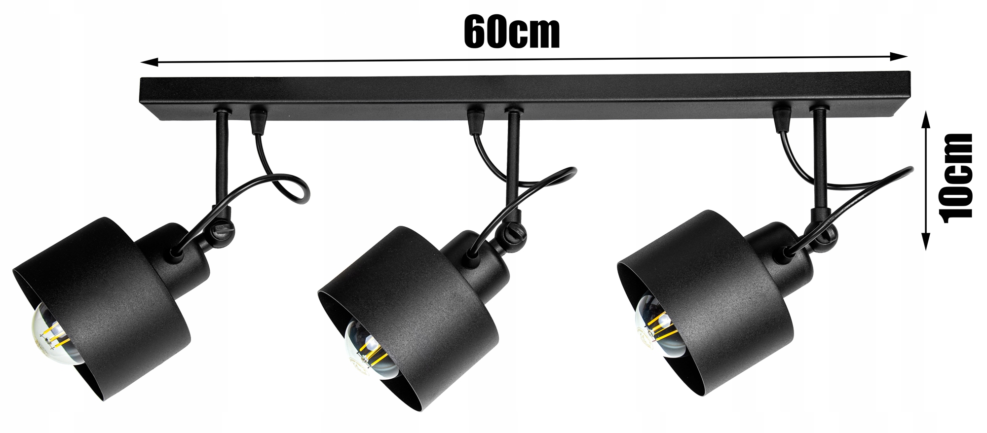 LAMPA SUFITOWA PLAFON ŻYRANDOL LOFT EDISON LED Kolor czarny