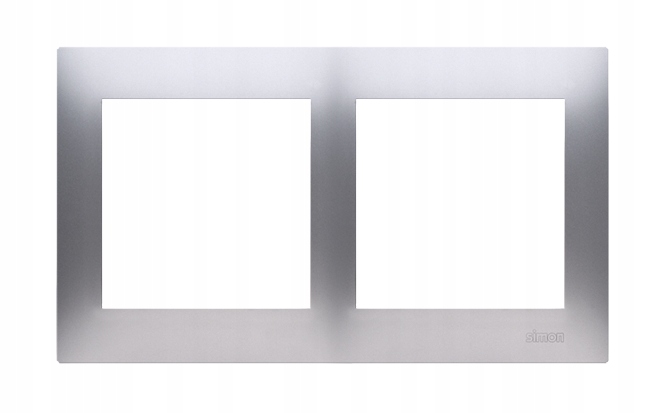 SIMON 54 RAMKA PODWÓJNA 2x SREBRNY DR2/43