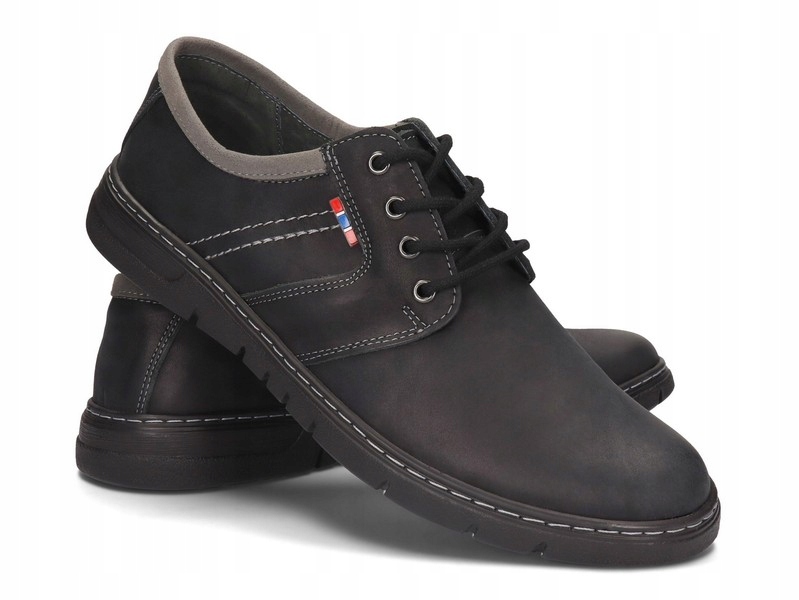 

Obuwie Męskie Skóra Półbuty Casual 309 Czarny 42