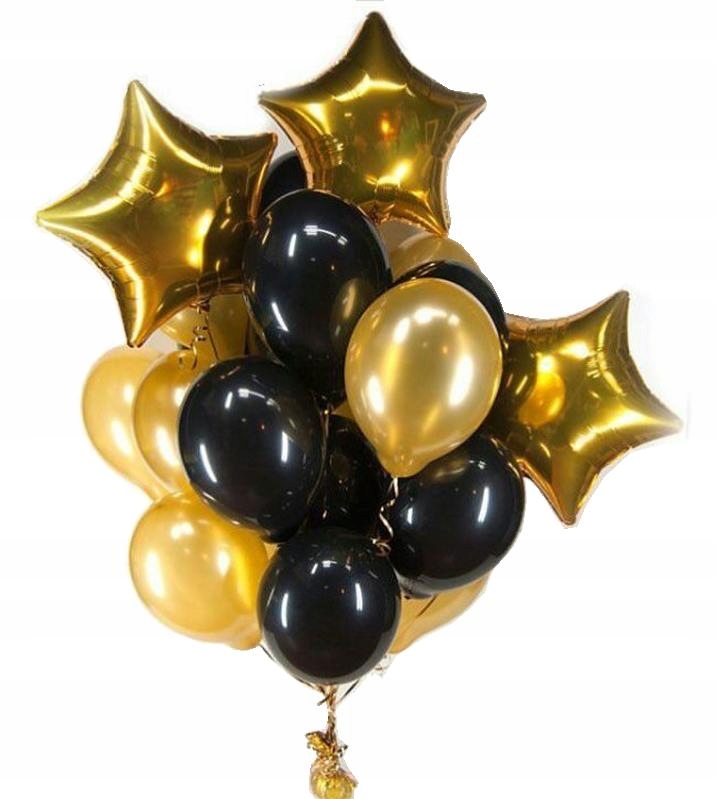 

zestaw balony Złote i Czarny 13szt