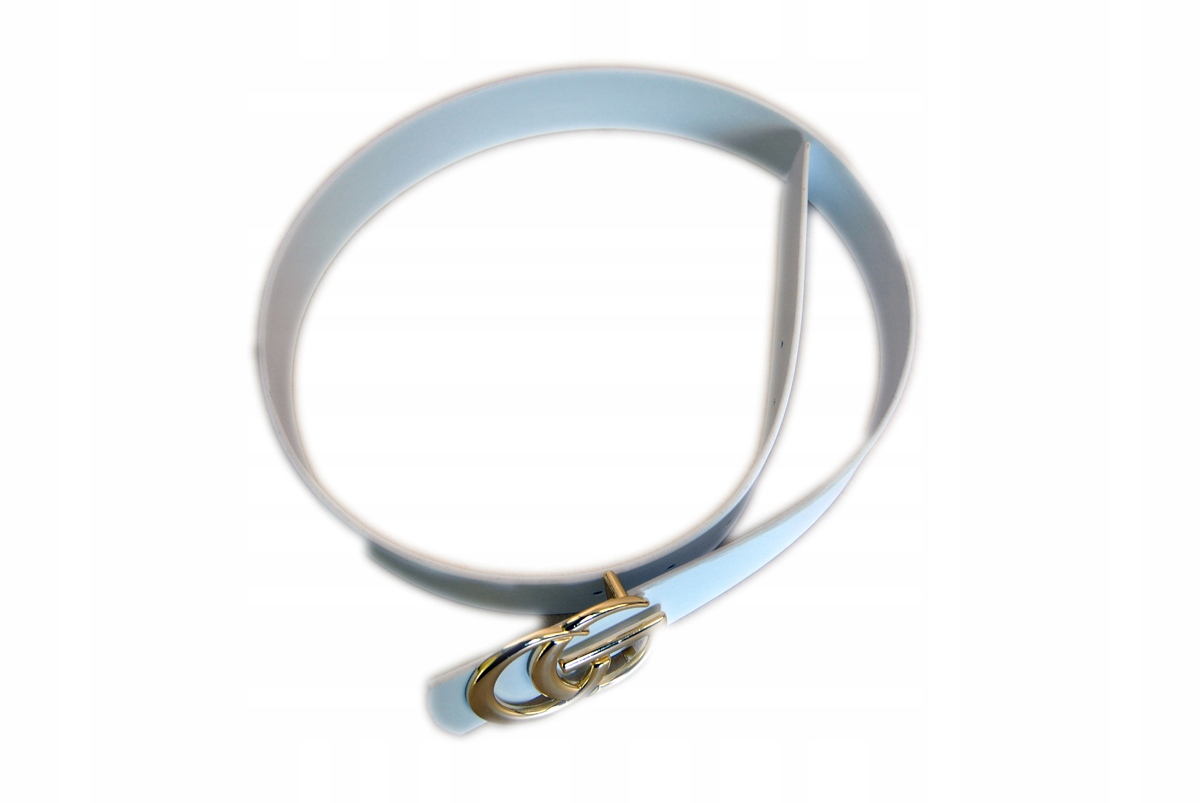 

Pasek damski biały, Kl Złota Cg. Imitacja skóry