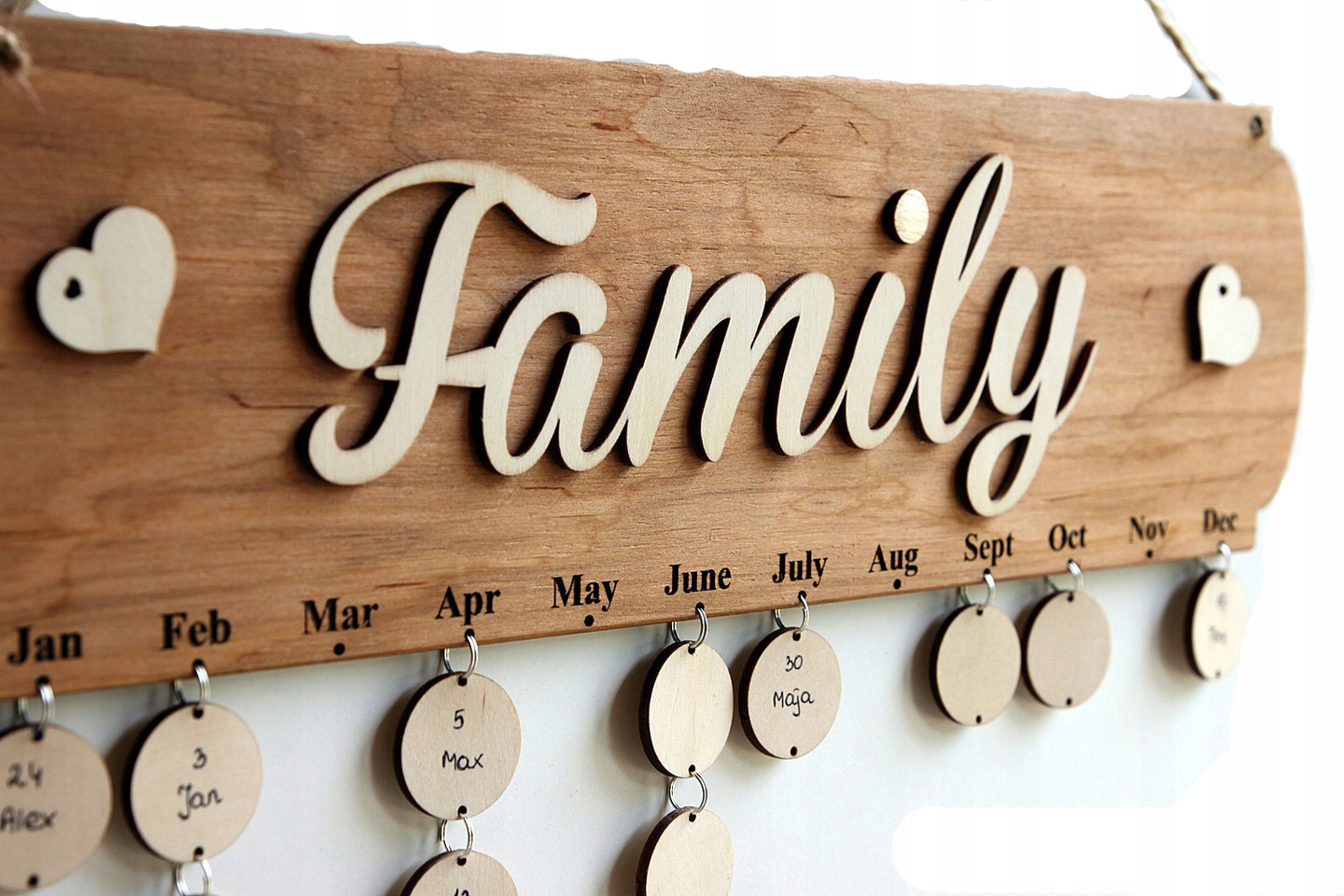 

Kalendarz Drewniany Family Ozdoba Urodziny