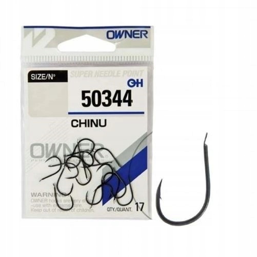 Owner Haczyki 50344 Chinu Czarne Kute Z Łopatką Numer 2 15 sztuk