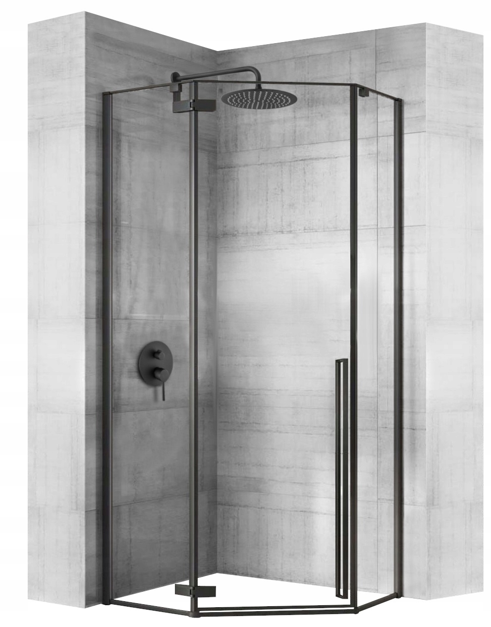 

Kabina prysznicowa Diamond Black Czarna 80x80 Rea