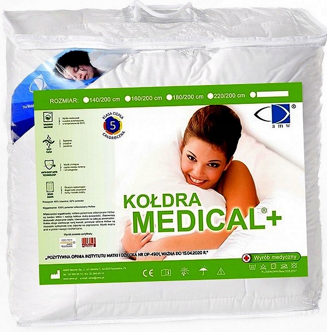 Amw Přikrývka Medical+ 200 x 220 1400 g Lékařská bílá Atest