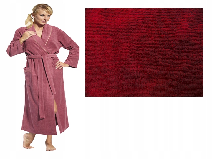 

Szlafrok dla puszystej Bawełna wiązany 8XL Bordo