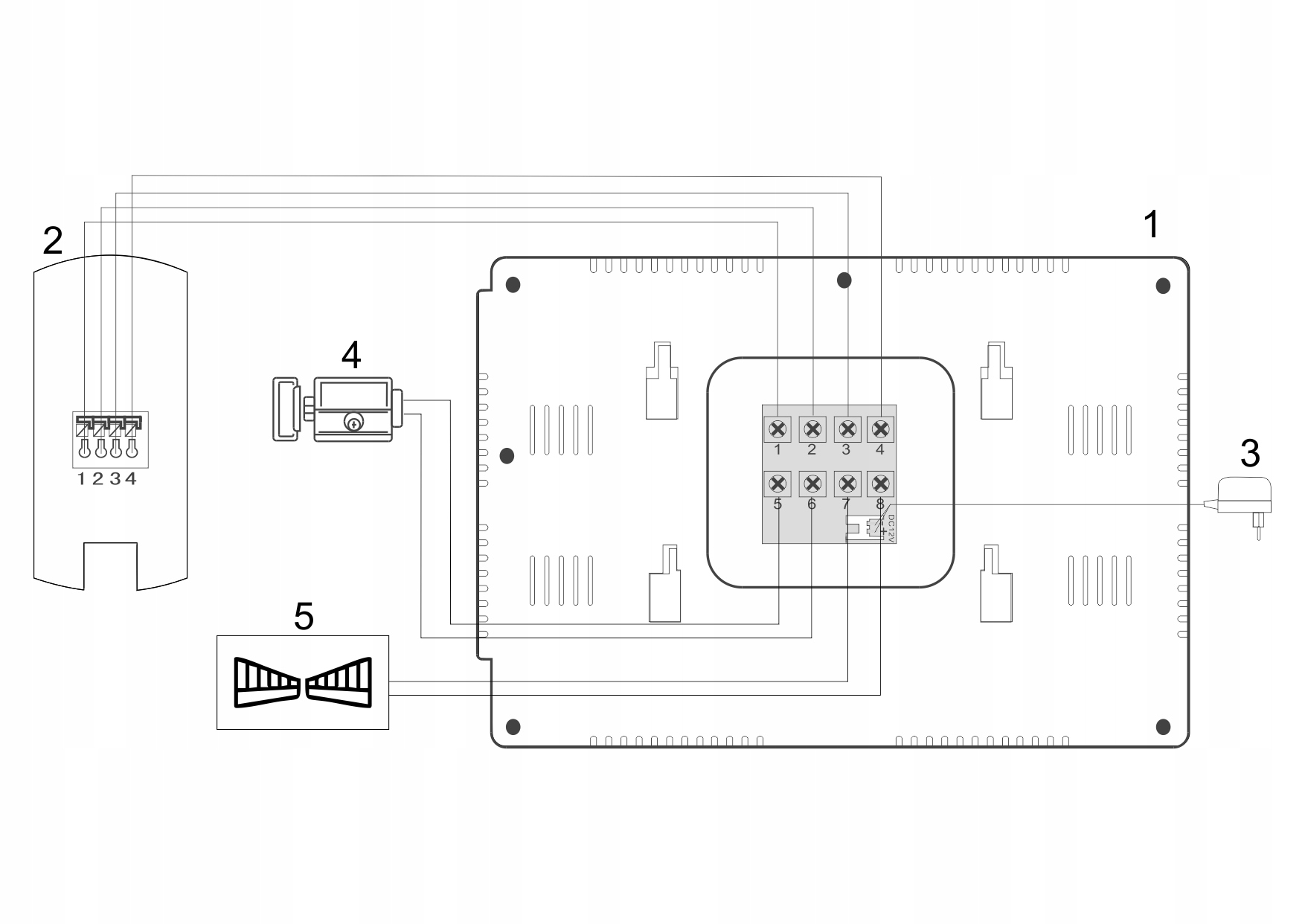 Видеодомофон kenwei схема подключения
