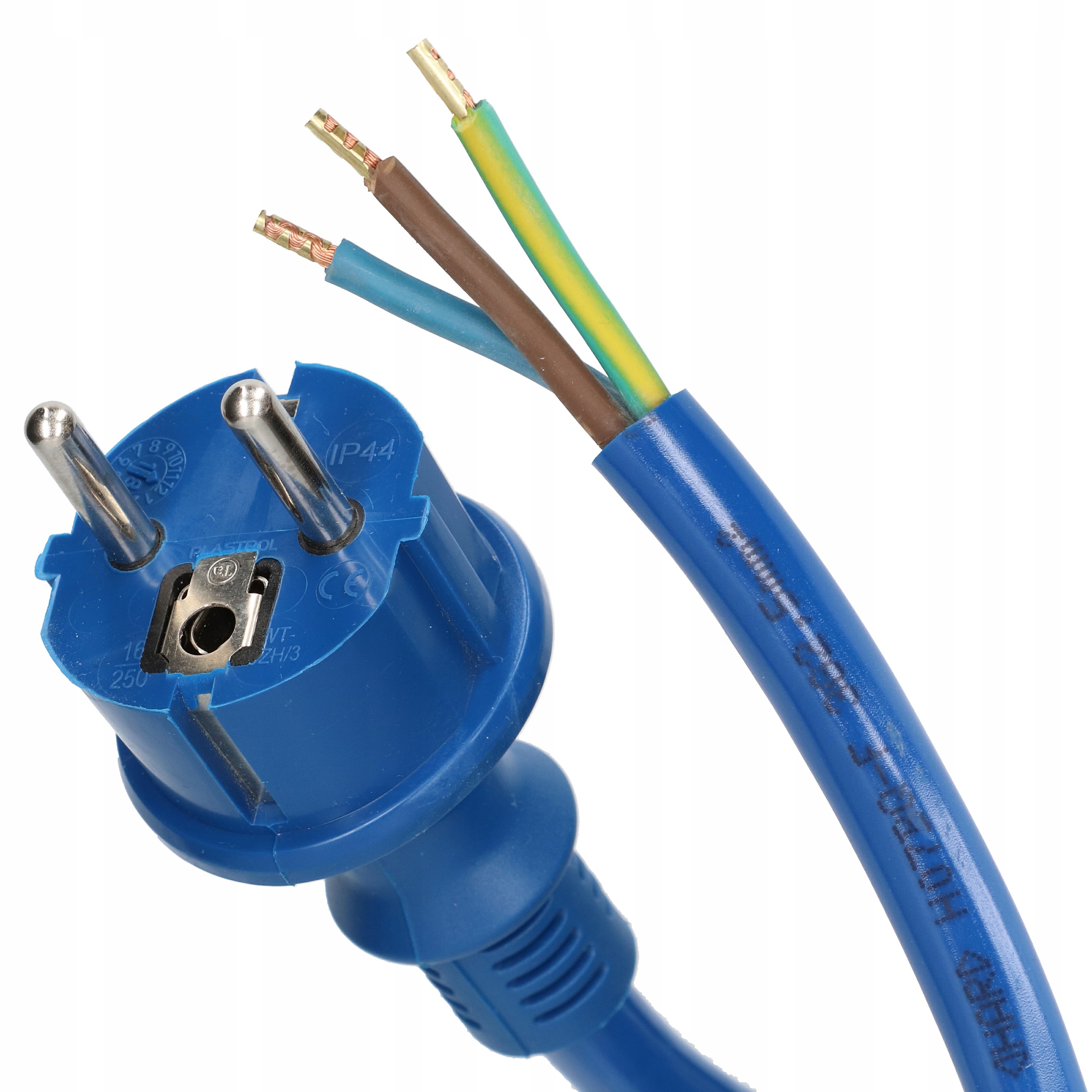 2x 4 m připojovací kabel s přímou zástrčkou 250 V 16 A 3x1,5 mm² IP44 H07BQ