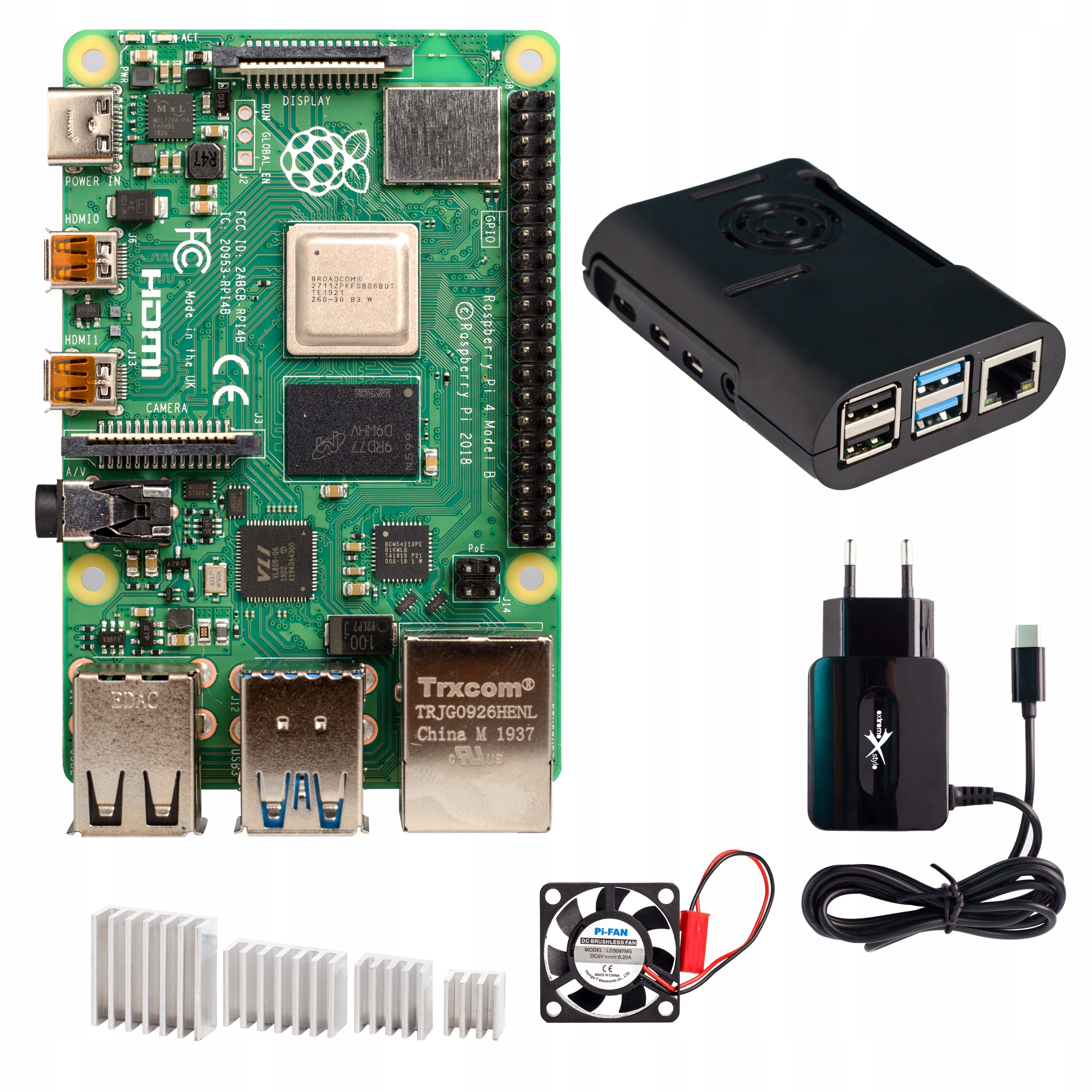 

Zestaw Raspberry Pi 4B 8GB obudowa wentylator etc