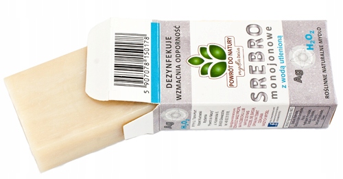 

Naturalne mydło ze srebrem i wodą utlenioną 100g