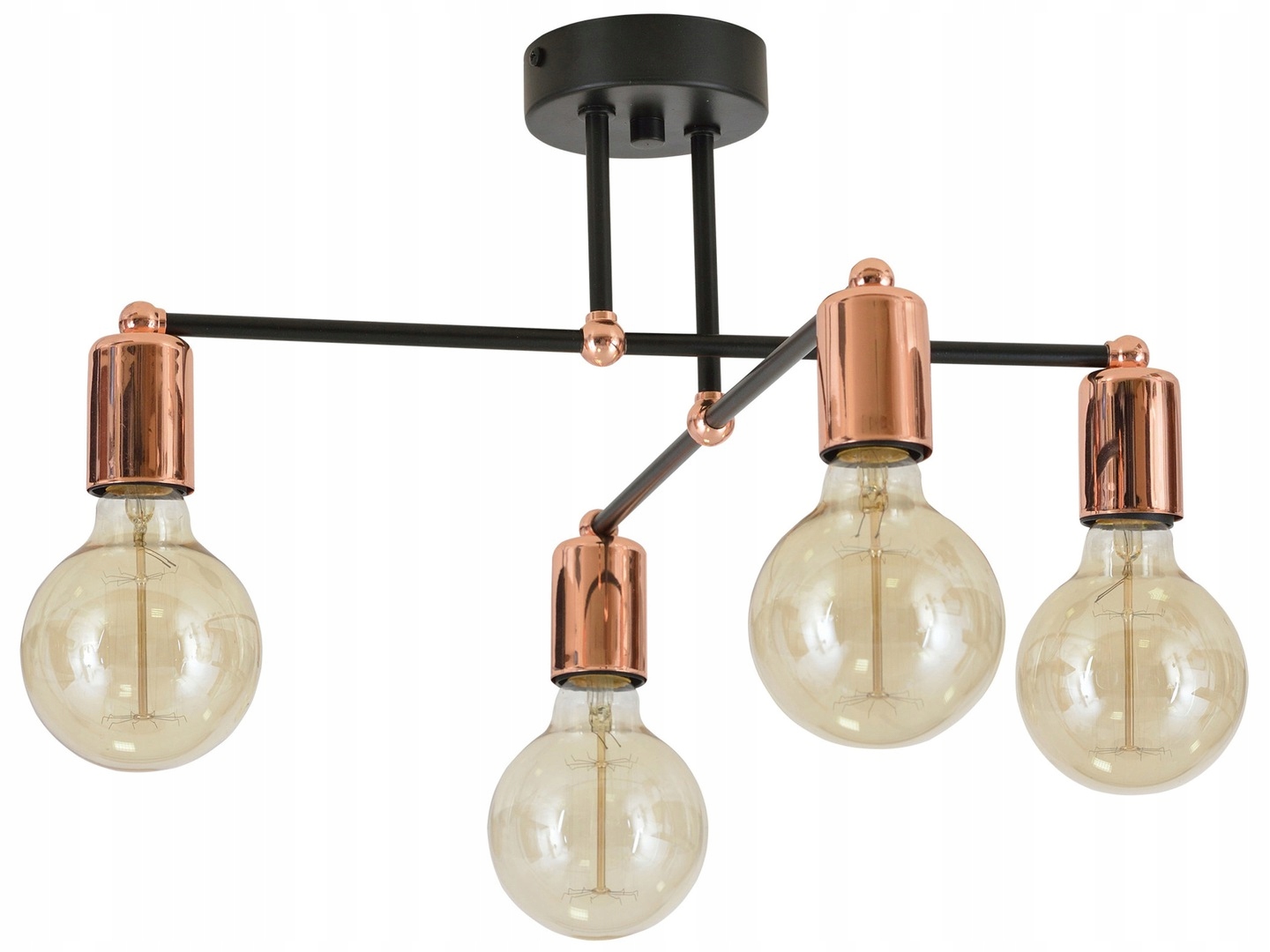 

Sufitowa Lampa Wisząca Loft Edison Miedź Chrom