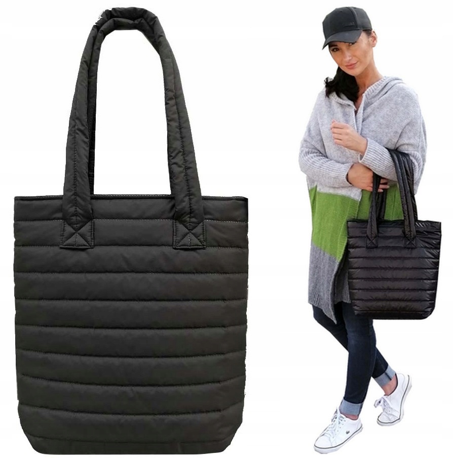 

Torba Miejska Torebka Pikowana Shopper A4 Czarna