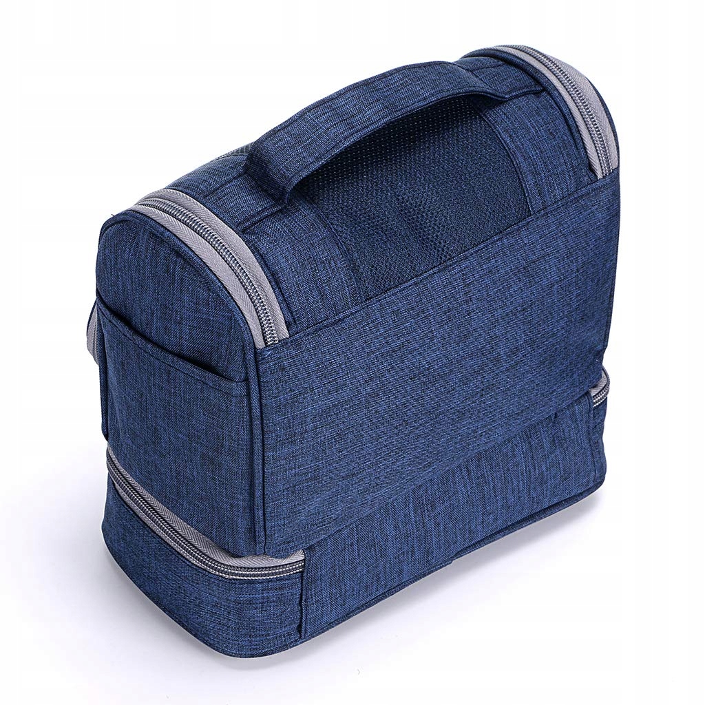 KOSMETYCZKA MĘSKA DAMSKA PODRÓŻNA WISZĄCA NA KOSMETYKI PĘDZLE LEKI Kolor dominujący odcienie niebieskiego