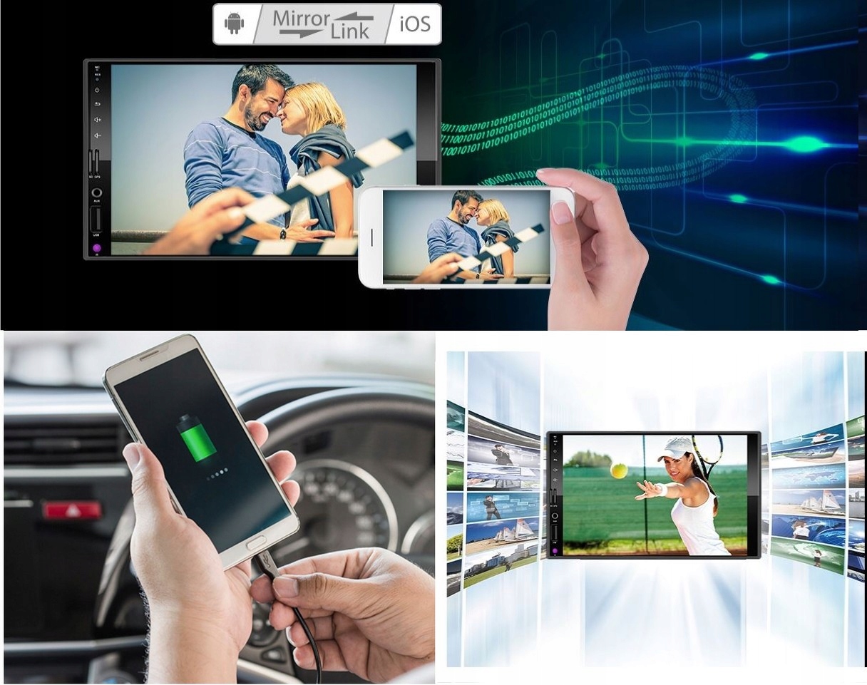 RADIO SAMOCHODOWE 2DIN AC-8201A YELLOWSTONE GPS USB WiFi ANDROID BLUETOOTH Przekątna ekranu (cale) 7