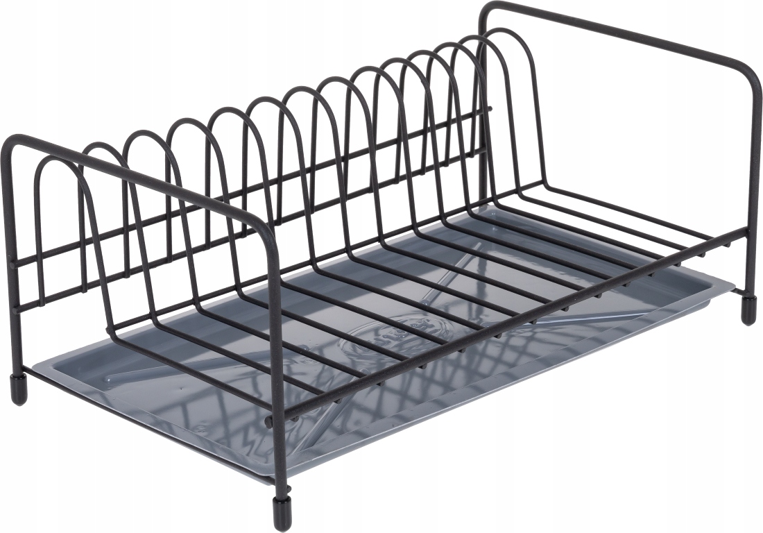 SUSZARKA DO NACZYŃ STOJĄCA MAŁA OCIEKACZ CZARNY OCIEKACZ Z TACKĄ METALOWA