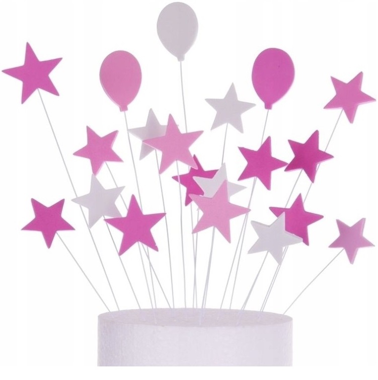 

Topper Na Tort Baloniki i Gwiazdki-Zestaw