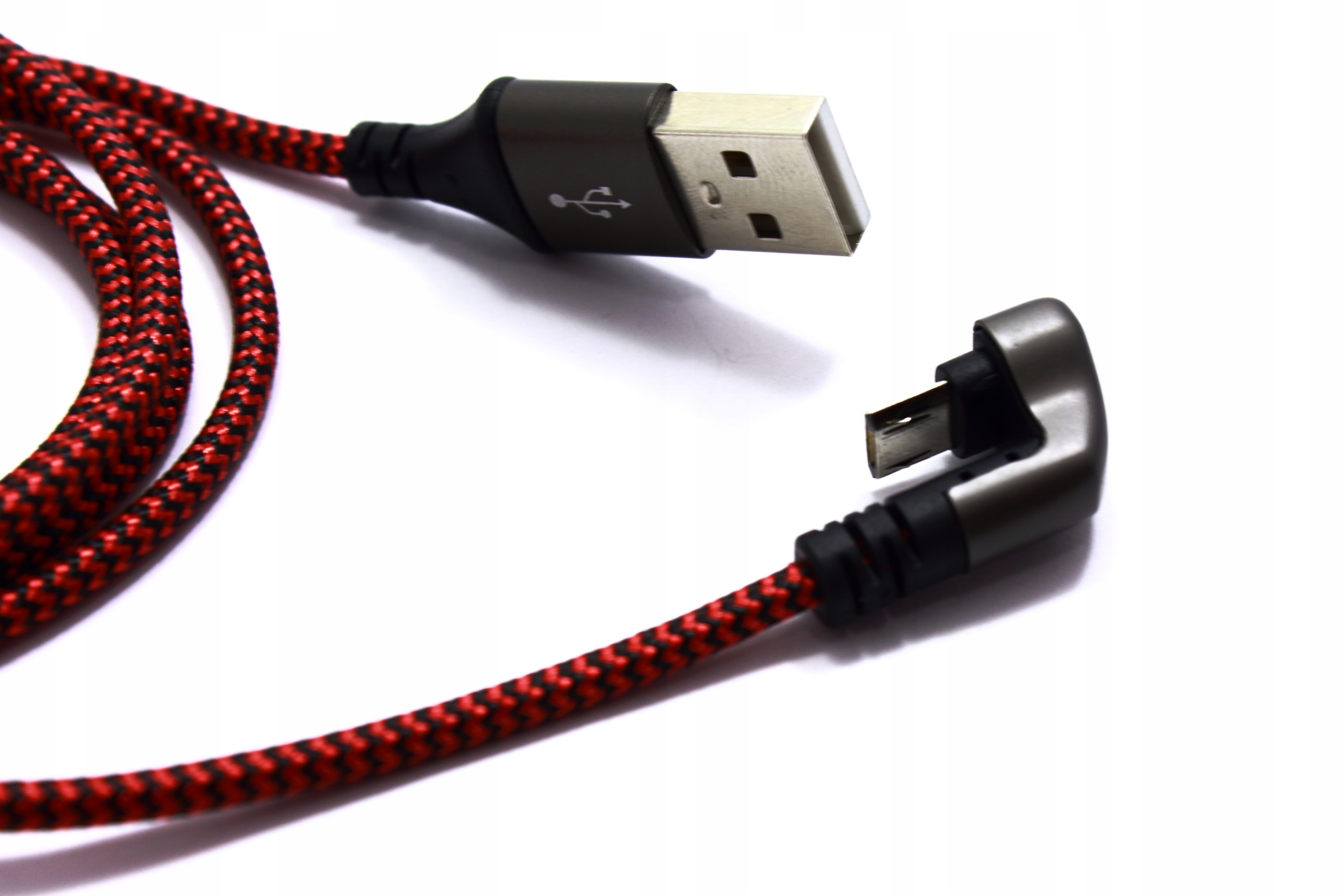 KABEL MICRO USB KĄT 180 STOPNI 1,5m QUICK CHARGE Złącza USB - microUSB typ B