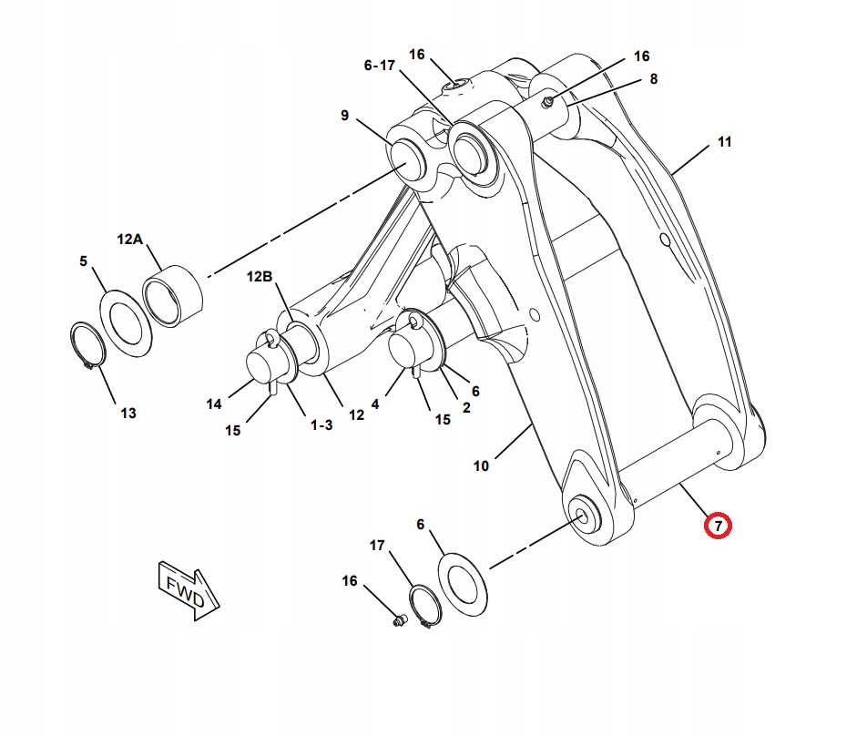 БОЛТ ПОДВЕСКИ КОВША CAT 428E 2 428F 3209164