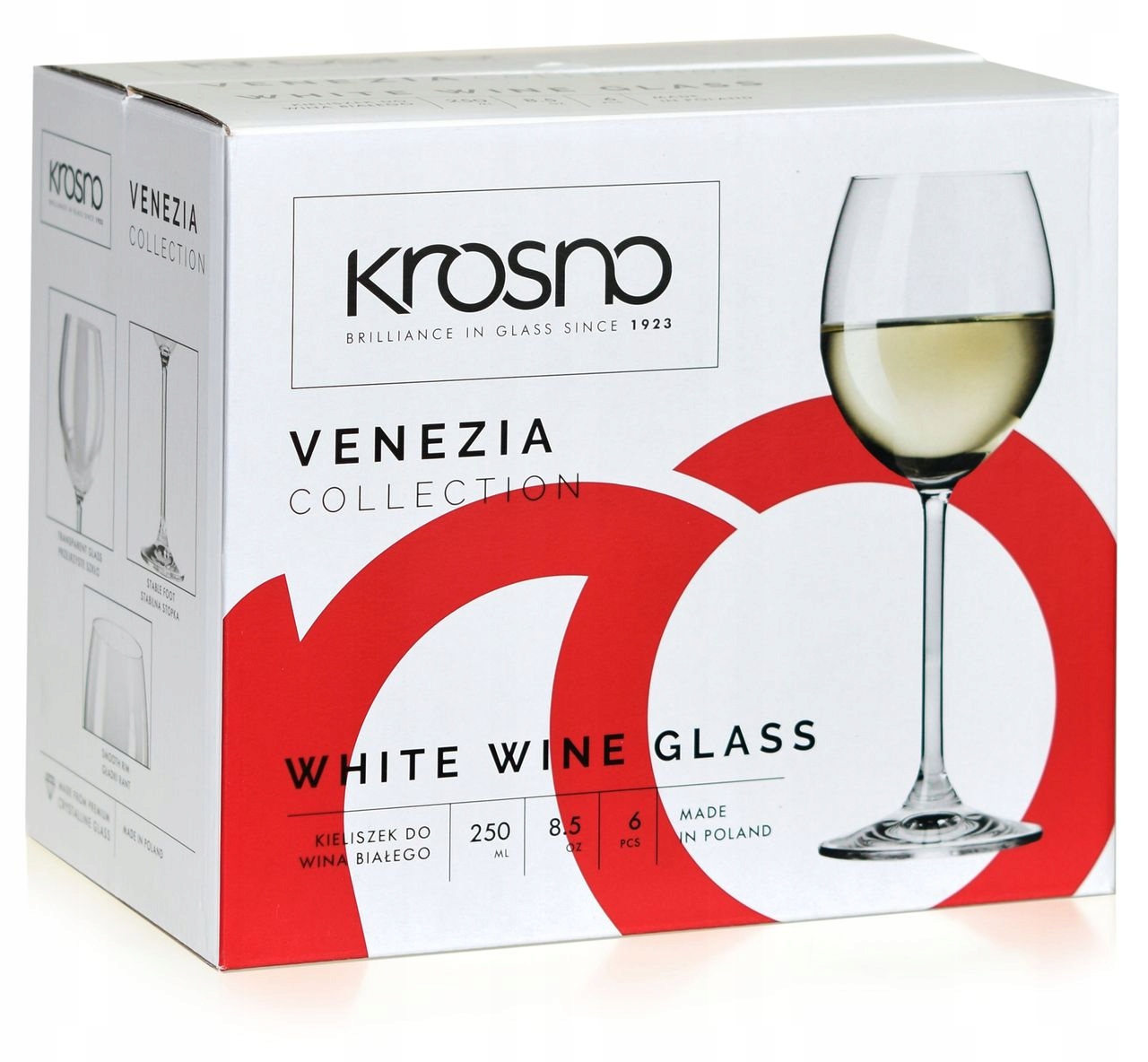 

Kieliszki do wina białego Krosno Venezia 250 ml
