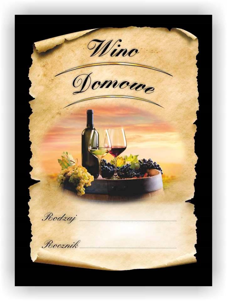 

Etykieta Naklejka Wino Domowe Rodzaj Rok 10sztuk