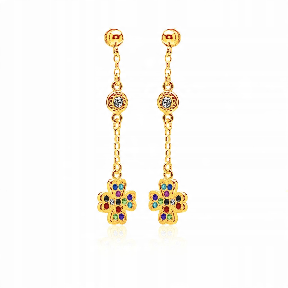 

Kolczyki koniczynki Swarovski Elements srebro pozł