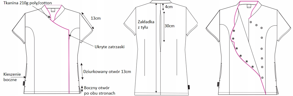 KITEL KOSMETYCZNY FRYZJERSKI MEDYCZNY LEKARSKI BHP Model BLUZA KOSZULKA FARTUCH FARTUSZEK KITEL ROBOCZY