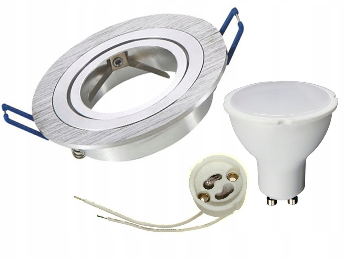 ZESTAW OPRAWA HALOGENOWA ALUMINIUM + LED GU10 5W