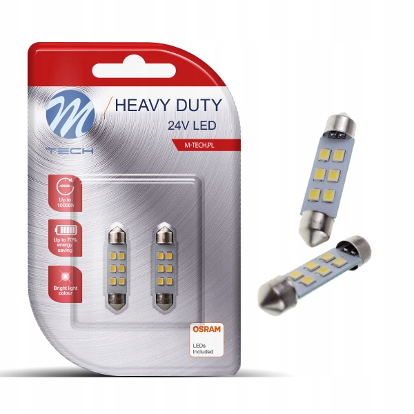 

Żarówki M-Tech Led C5W z diodami Osram 24V