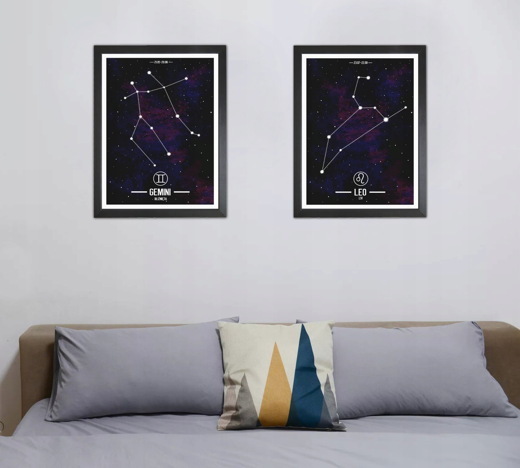 PLAKAT A3 ZNAKI ZODIAKU CZARNA RAMA PREZENT Wysokość produktu 43 cm