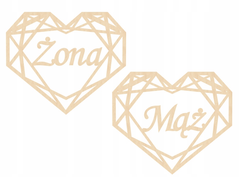 

Dekoracje weselne mąż żona serce diament 70cm 2szt