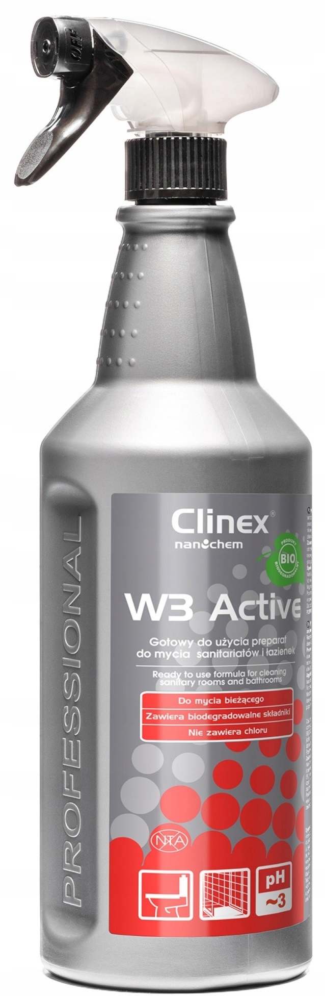

Do Mycia Łazienek Sanitariatów 1L W3 Active Clinex