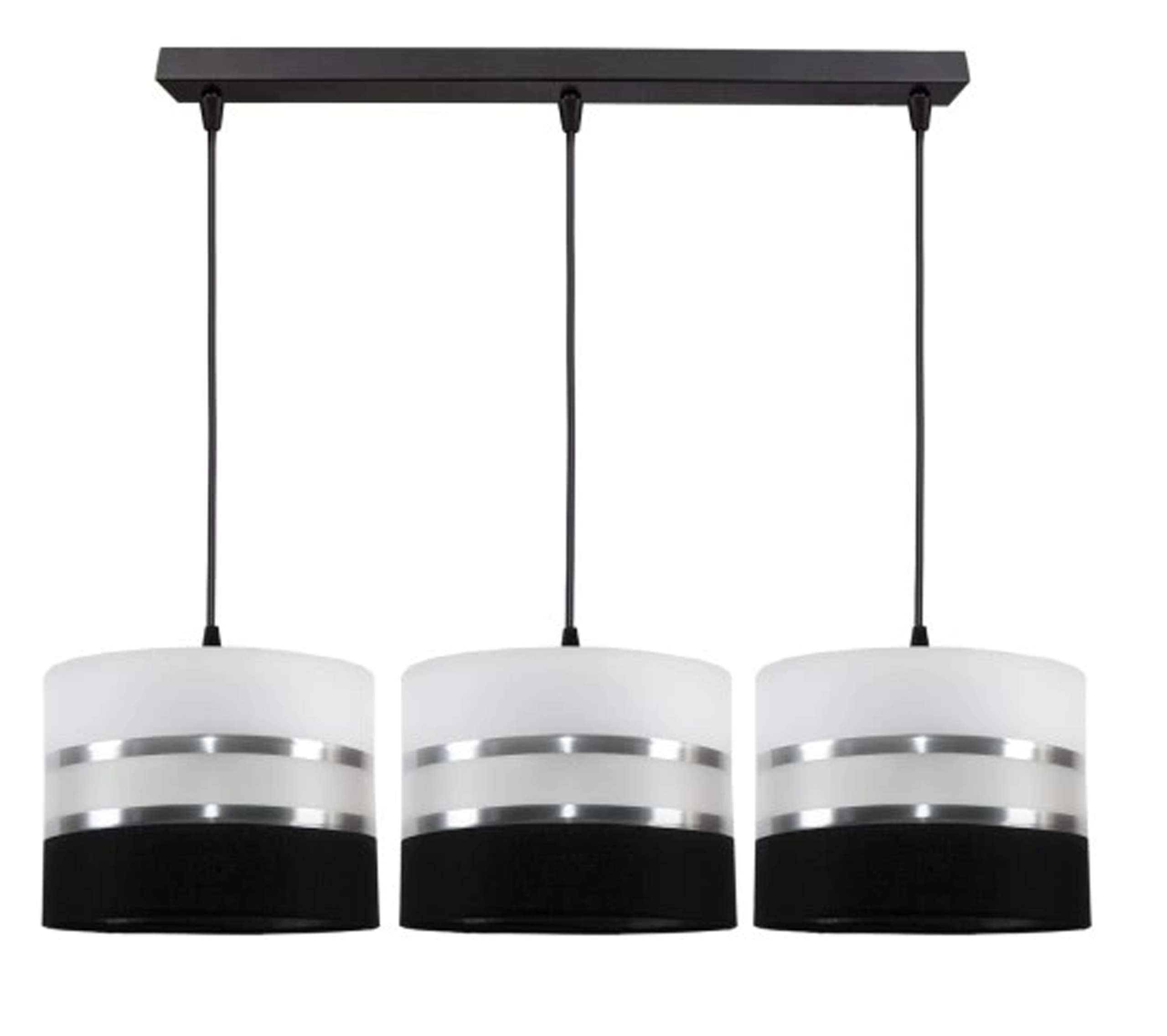 

Lampa Sufitowa Żyrandol Abażur Gala Biało-czarna