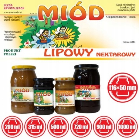 

Etykieta na miód Lipowy 100 szt etykiety E31