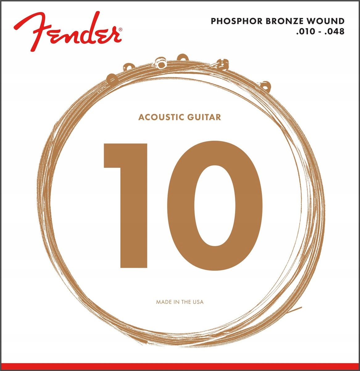 Struny Fender Phosphor Bronze 10-48 Usa 5 Kostek