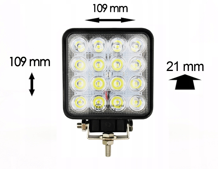 Lampa 16 LED halogen roboczy szperacz 48W 12V 24V Moc 48 W