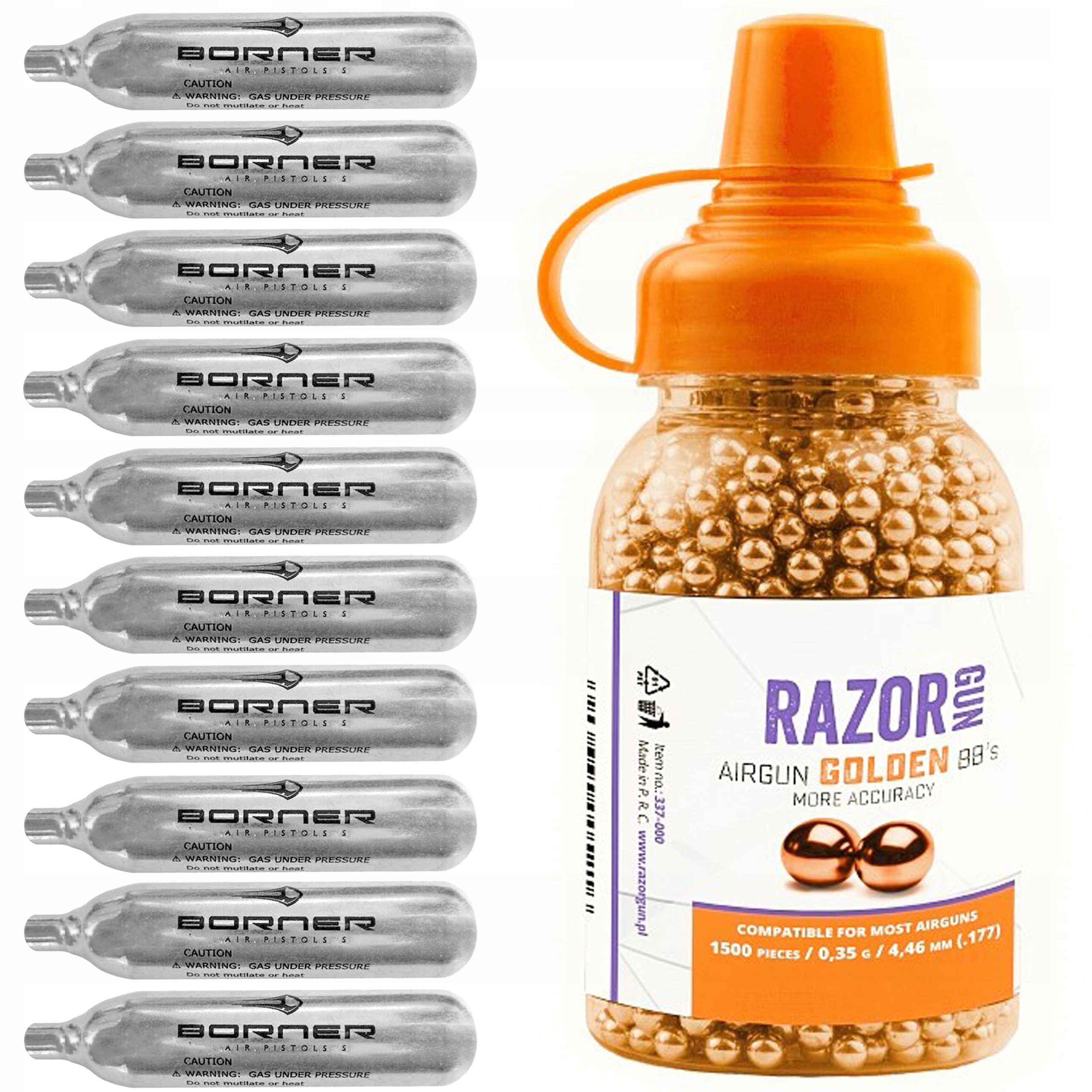 

Zestaw CO2 Borner 10szt + Bb 4,5 Razorgun 1500szt