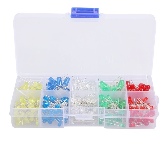 ZESTAW 300szt diod LED 3mm 5mm MATOWYCH (4920)