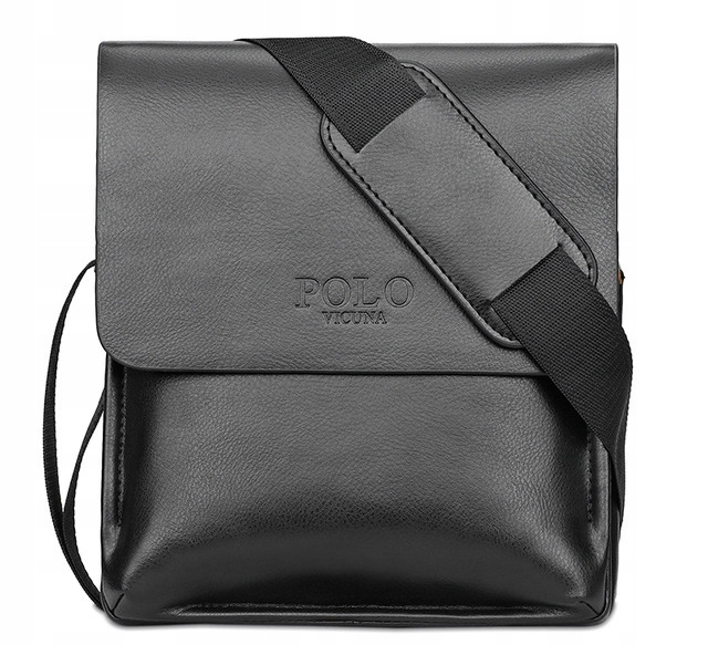 

torba Polo listonoszka męska skóra czarna Big 24h