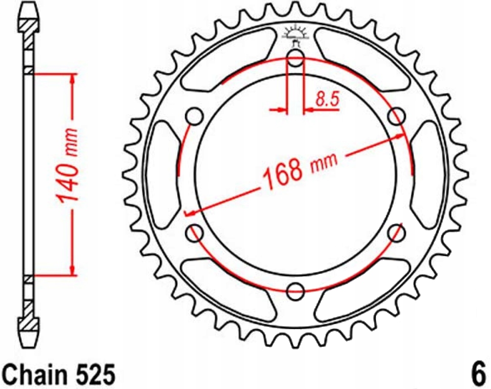Zadní ozubené kolo JTR6 41-47Z Bmw F 800 800 Gs 08