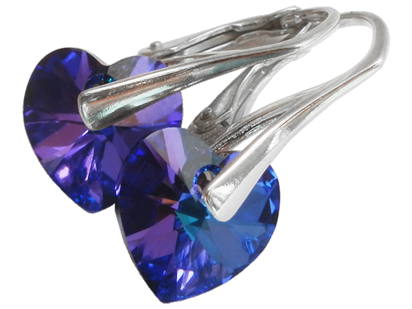 

Kolczyki Swarovski Serce Heart 10mm Heliotrope