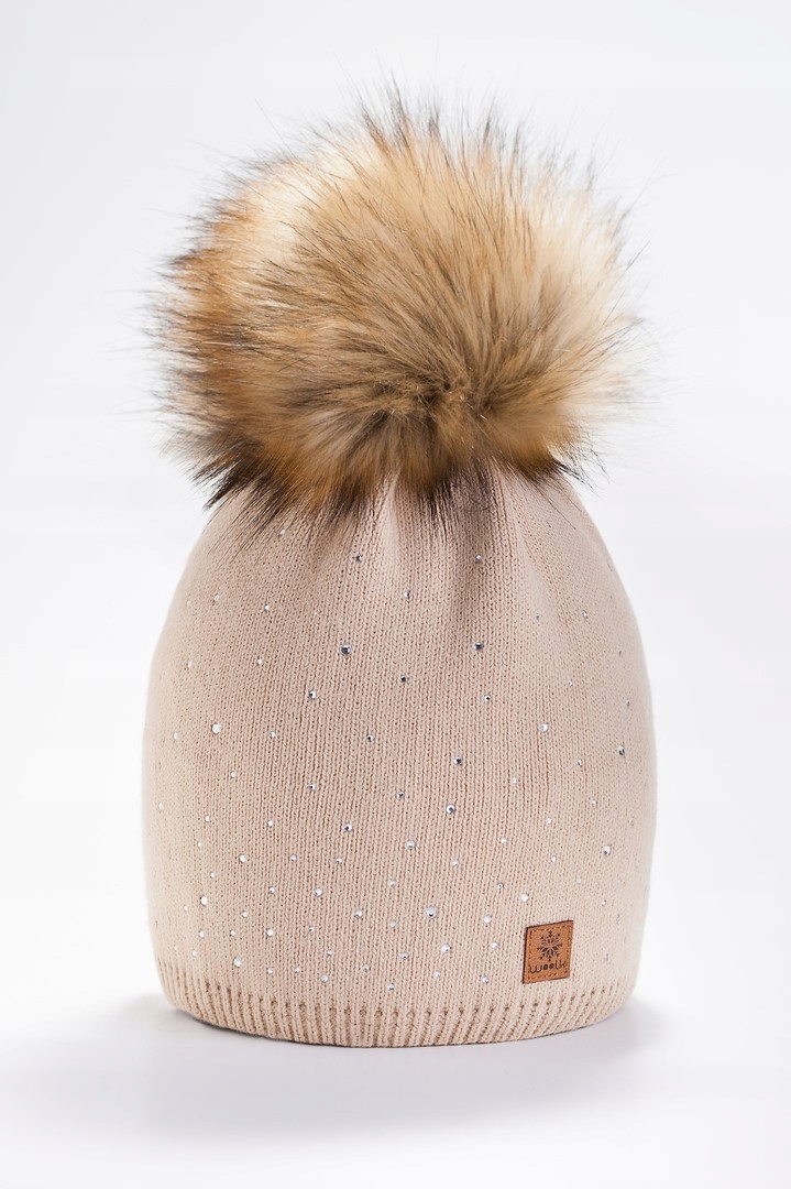 Czapka VERONA + POMPON + DŻETY UNIWERSALNA OCIEPLA Rozmiar M/L