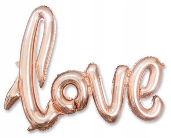 

Balon Love 3D Różowe Złoto Na Ślub Wesele 54x36CM
